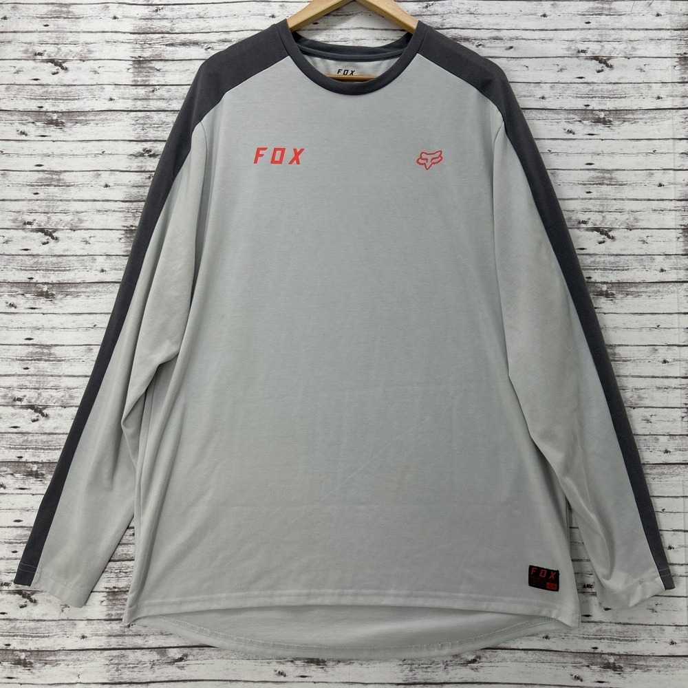 Fox Racing Ranger Size 2XL Dri-Release Fox Head Long Sleeve Jersey Shirt Gray